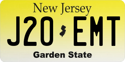 NJ license plate J20EMT