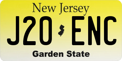 NJ license plate J20ENC