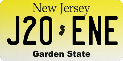 NJ license plate J20ENE