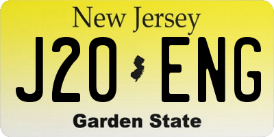 NJ license plate J20ENG