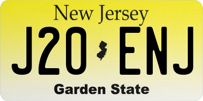 NJ license plate J20ENJ