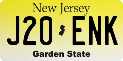 NJ license plate J20ENK