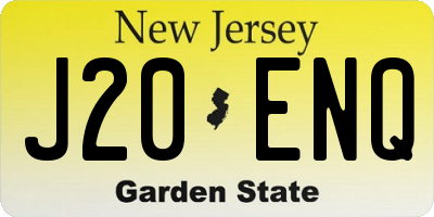 NJ license plate J20ENQ