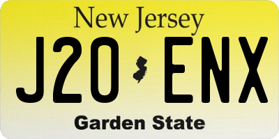 NJ license plate J20ENX