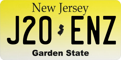 NJ license plate J20ENZ