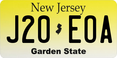 NJ license plate J20EOA