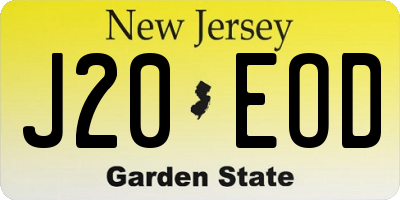 NJ license plate J20EOD