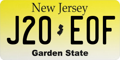 NJ license plate J20EOF