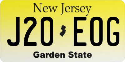 NJ license plate J20EOG