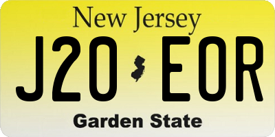 NJ license plate J20EOR