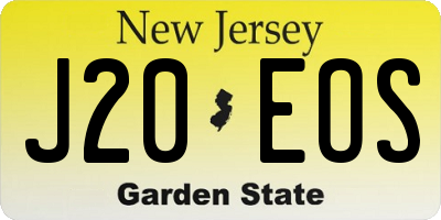 NJ license plate J20EOS