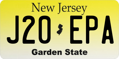 NJ license plate J20EPA