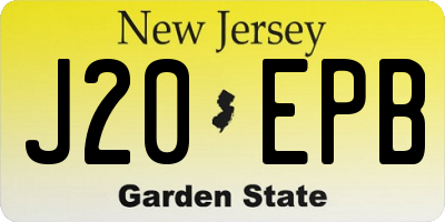 NJ license plate J20EPB