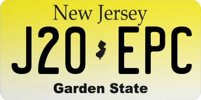 NJ license plate J20EPC