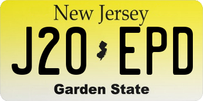 NJ license plate J20EPD