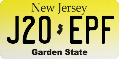 NJ license plate J20EPF
