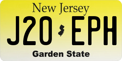 NJ license plate J20EPH