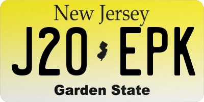 NJ license plate J20EPK