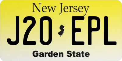 NJ license plate J20EPL