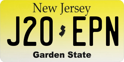 NJ license plate J20EPN