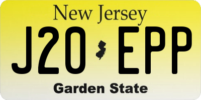NJ license plate J20EPP