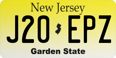 NJ license plate J20EPZ