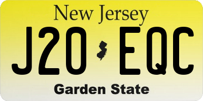 NJ license plate J20EQC