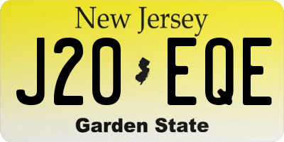 NJ license plate J20EQE
