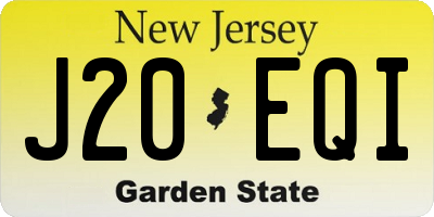 NJ license plate J20EQI