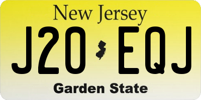 NJ license plate J20EQJ