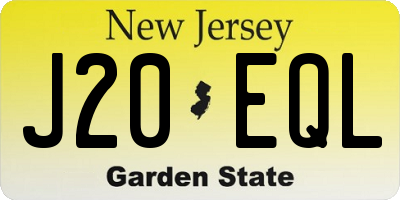 NJ license plate J20EQL