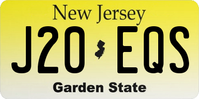 NJ license plate J20EQS