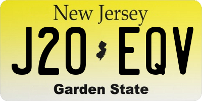 NJ license plate J20EQV