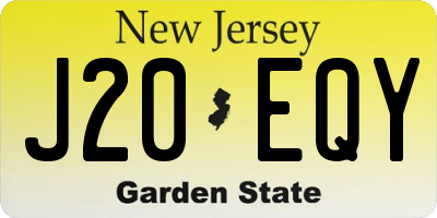 NJ license plate J20EQY