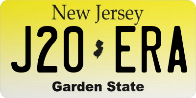 NJ license plate J20ERA