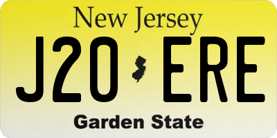 NJ license plate J20ERE