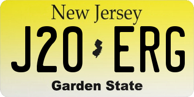 NJ license plate J20ERG