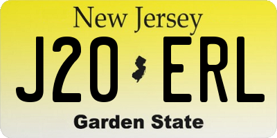 NJ license plate J20ERL