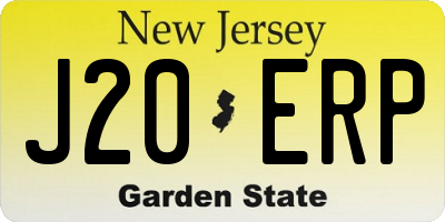 NJ license plate J20ERP