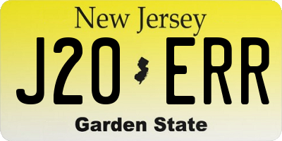 NJ license plate J20ERR