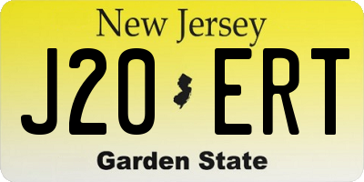 NJ license plate J20ERT