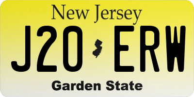 NJ license plate J20ERW