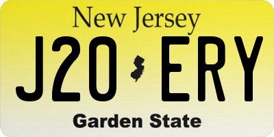 NJ license plate J20ERY