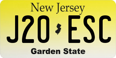 NJ license plate J20ESC