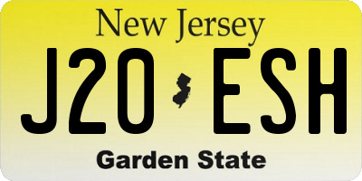NJ license plate J20ESH