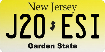 NJ license plate J20ESI