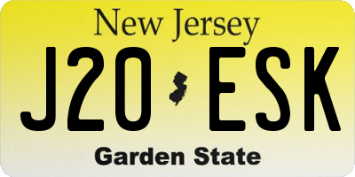 NJ license plate J20ESK