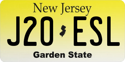 NJ license plate J20ESL