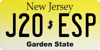 NJ license plate J20ESP