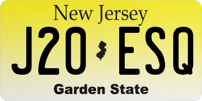 NJ license plate J20ESQ